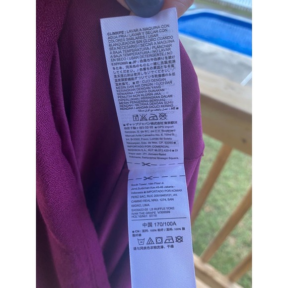 Old Navy Dress Large TALL Long Sleeve Ruffled Berry NEW - Picture 6 of 8